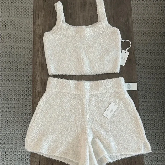 Nwt loungewear set cream small tank top shorts super soft - Picture 1 of 1